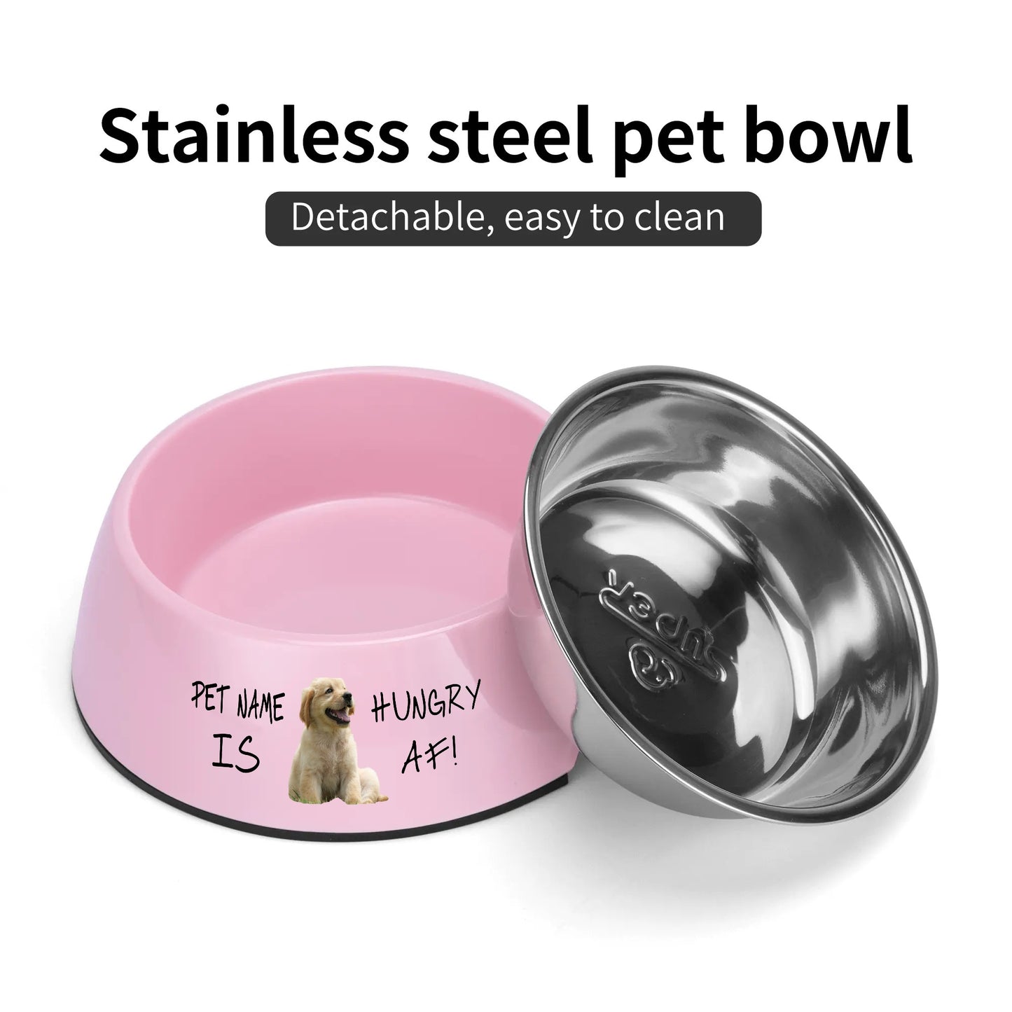 Personalized Stainless Steel Dog Bowl Pet Bowl