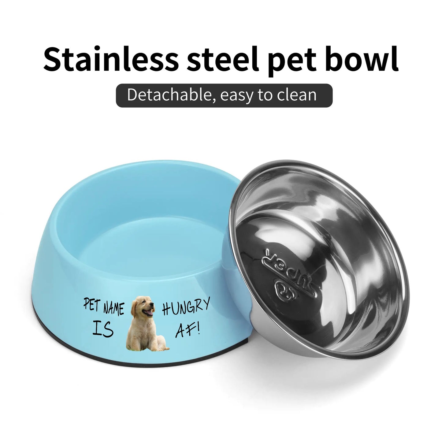 Personalized Stainless Steel Dog Bowl Pet Bowl