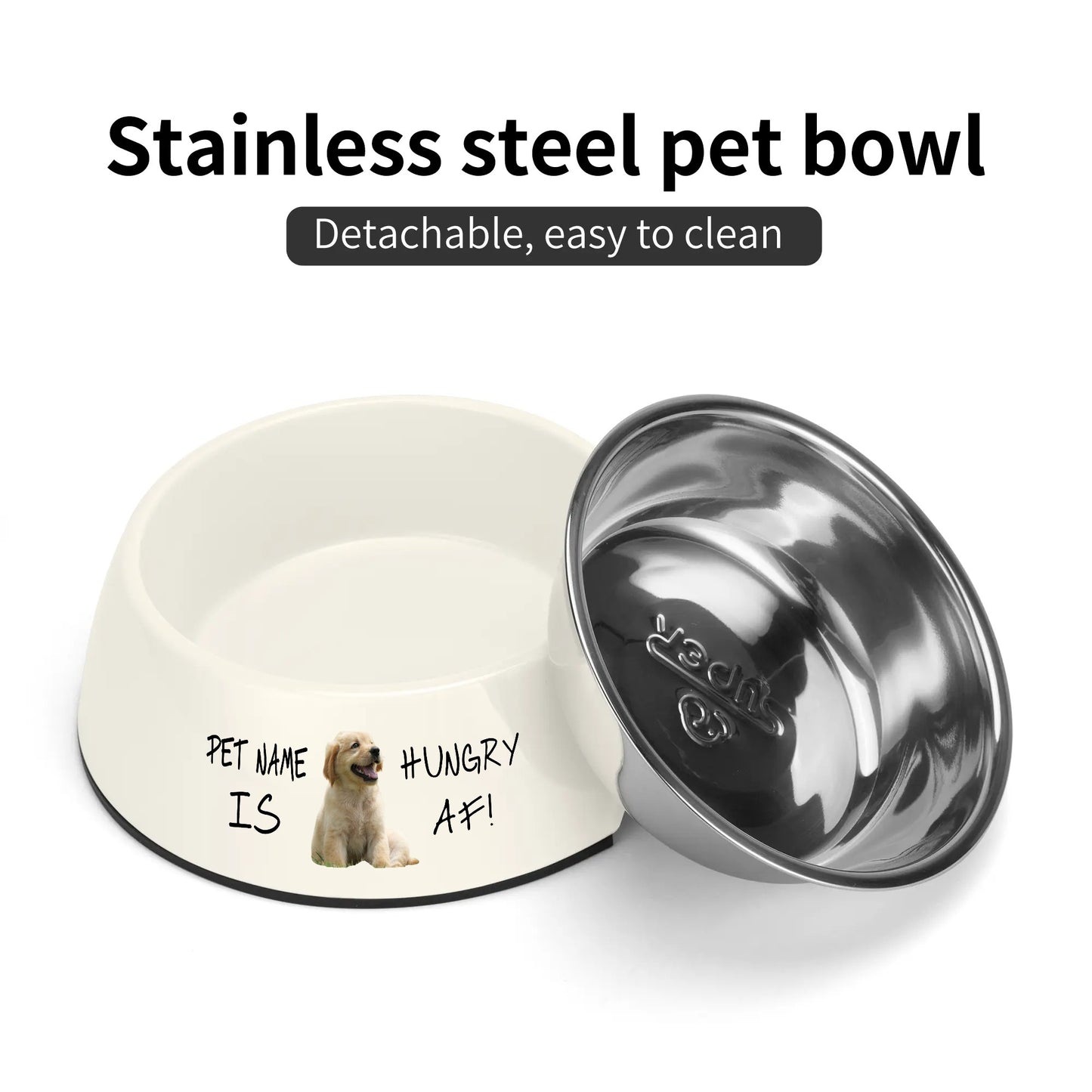 Personalized Stainless Steel Dog Bowl Pet Bowl