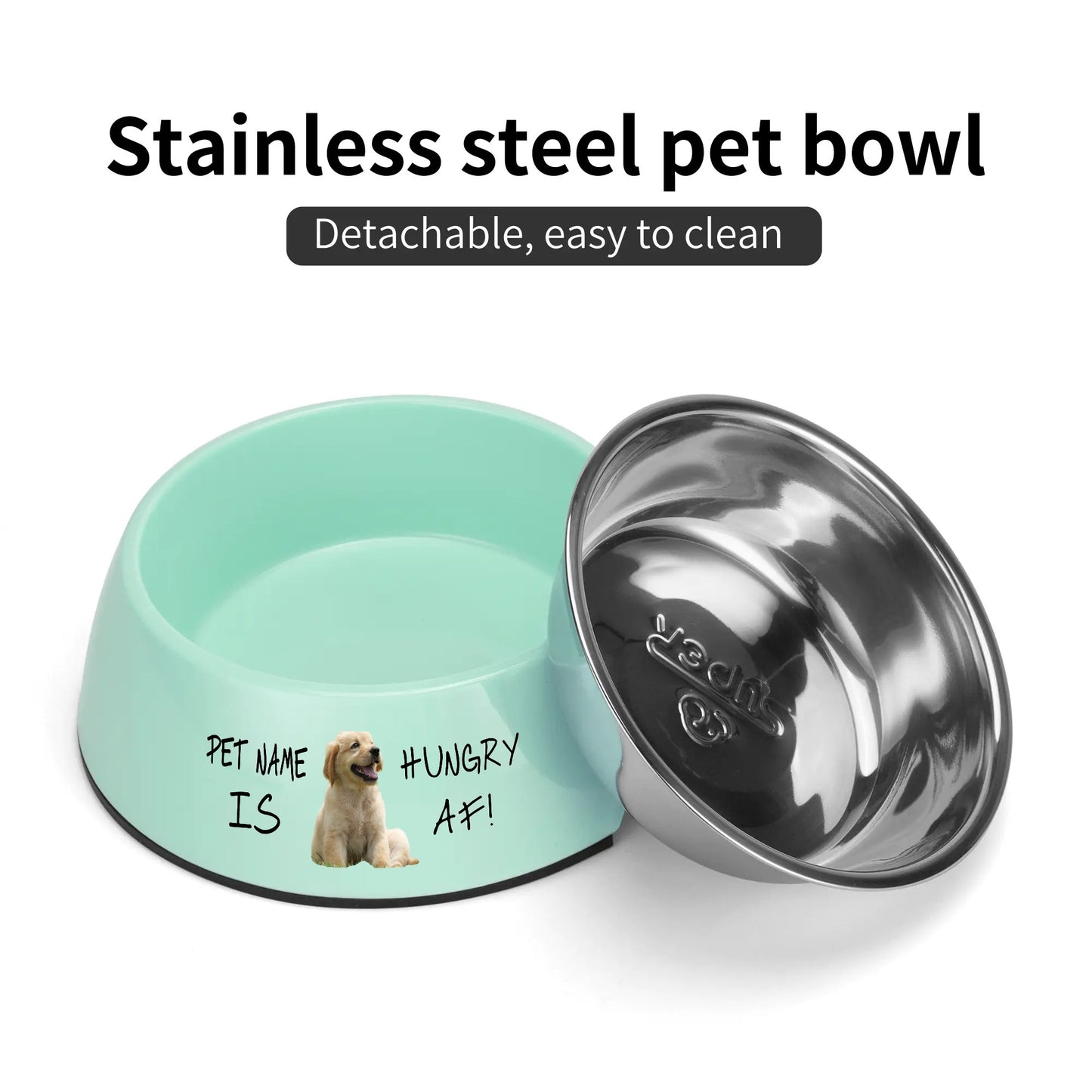 Personalized Stainless Steel Dog Bowl Pet Bowl