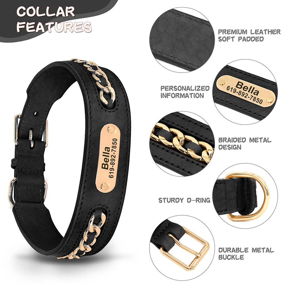 Personalized Leather Dog Collar