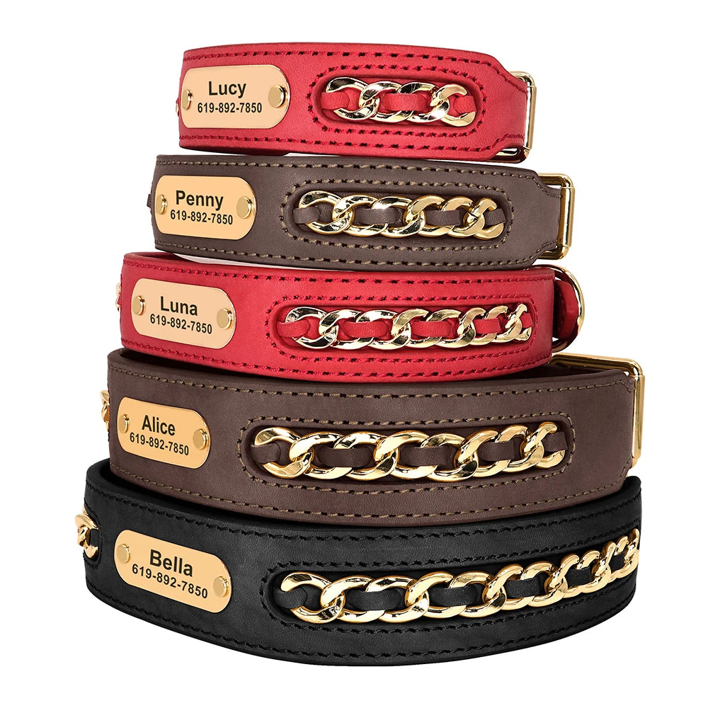 Personalized Leather Dog Collar